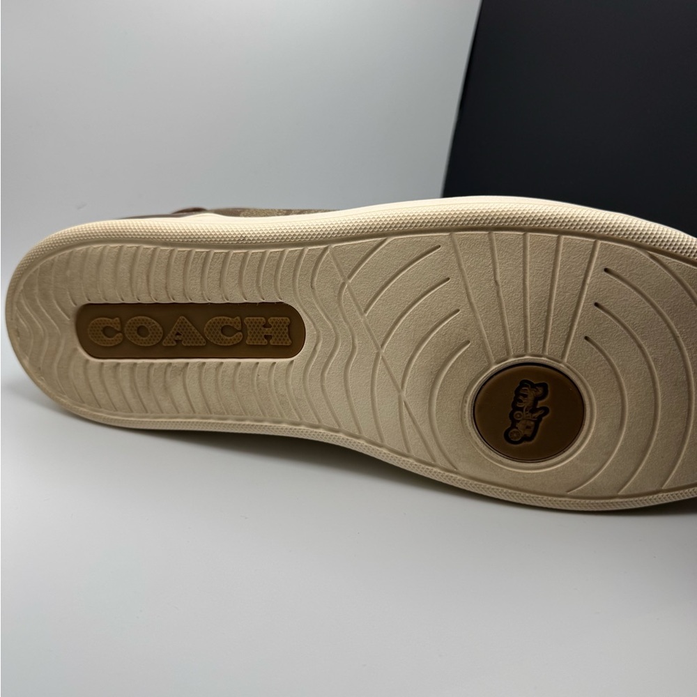 Coach Brown and Cream Suede Sneakers - Picture 4 of 12